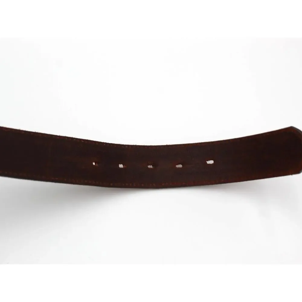 Tony Lama Belt Mens Size 40 Leather Brown Western Embossed Cowboy USA Workwear